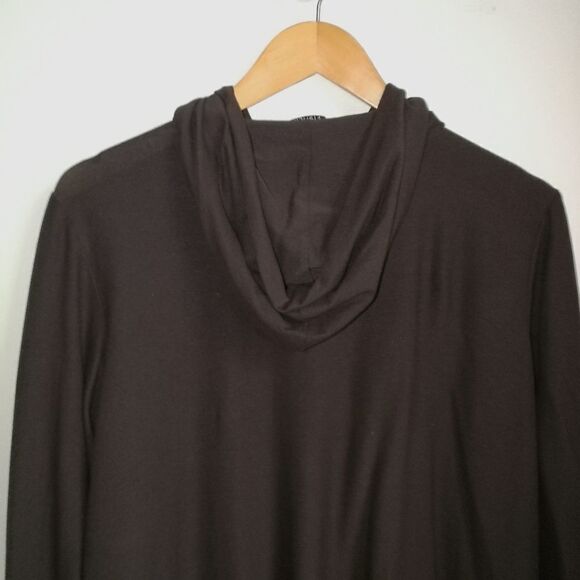Eileen FISCHER Dark Chocolate LagenlookZipper Front Long Cardigan / Blazer Small - Picture 8 of 13